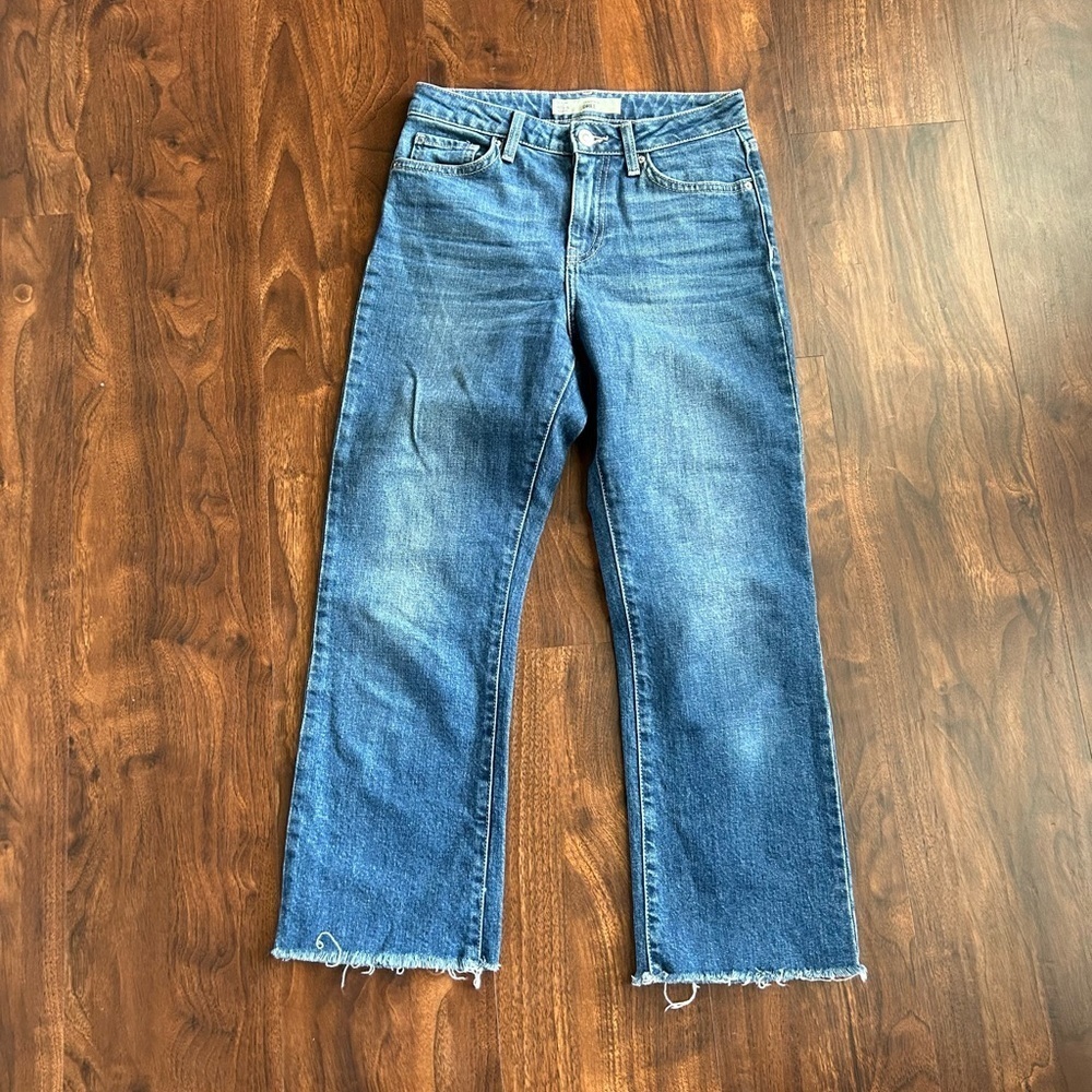 Topshop Moto Dree Denim Jeans 
Raw Hem 
Size W25 To Fit L30
 Inseam 23”